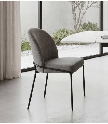 Set de 2 Sillas modernas tapizadas GALICIA Gris