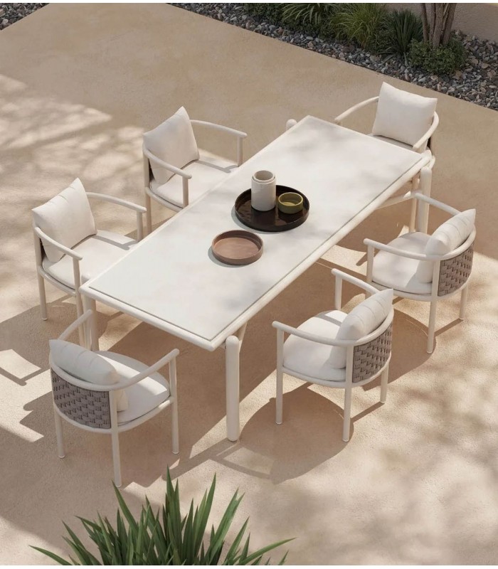 Sillón de comedor en aluminio y fibra sintética BOTIT