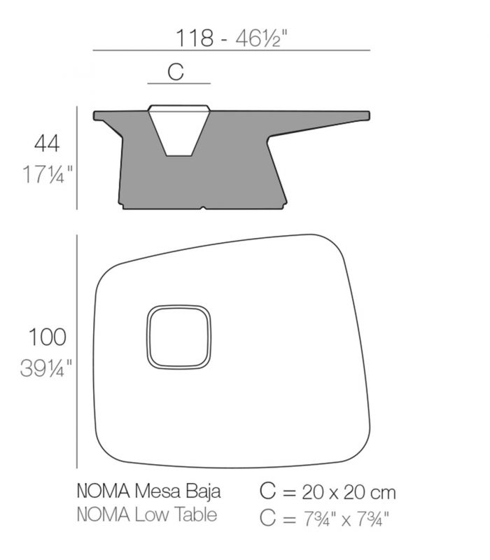 Mesas Auxiliares de Diseño NOMA LOW Vondom