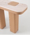 Consola nórdica en madera de roble y mármol DELFOS