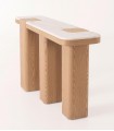 Consola nórdica en madera de roble y mármol DELFOS