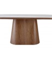 Mesa de comedor ovalada en nogal y porcelánico TELMA