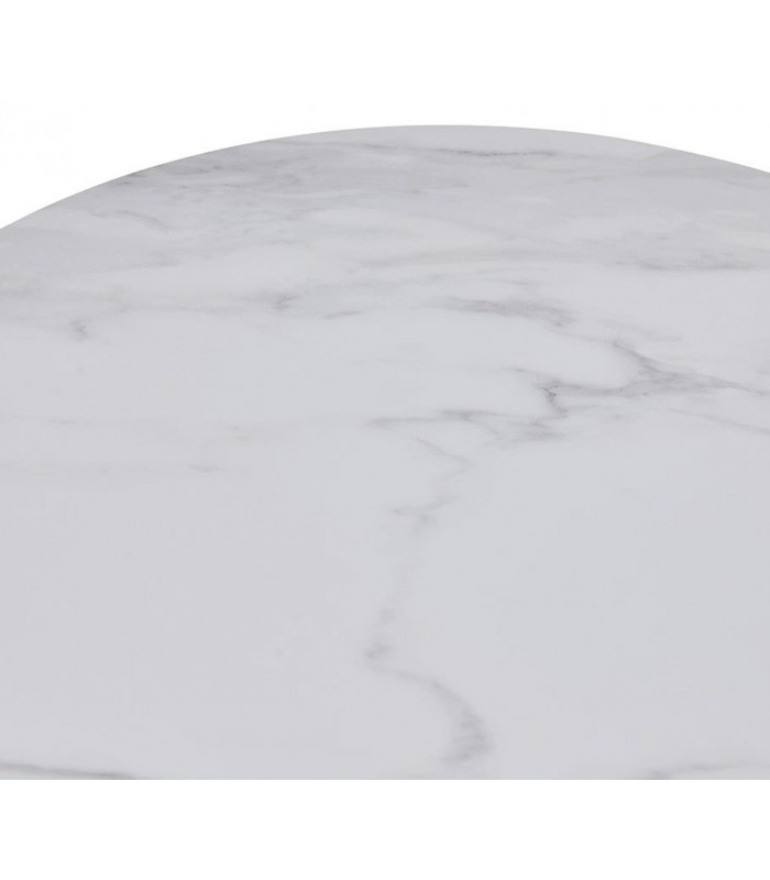 Mesa de comedor ovalada madera y porcelánico TELMA Roble