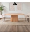 Mesa de comedor ovalada de madera TELMA Roble