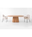 Mesa de comedor ovalada de madera TELMA Roble