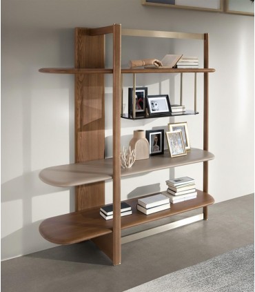 Estantería en madera y cristal BALTICO izquierda
