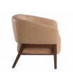 Sillón bajo en piel y madera de nogal LORCA