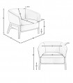 Sillón bajo en piel y madera de nogal LORCA