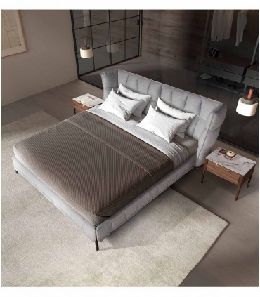 Cama King Size moderna tapizada SANTIAGO