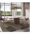 Mesa de diseño moderno en madera y porcelánico PILAR