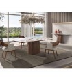 Mesa de diseño moderno en madera y porcelánico PILAR