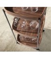 Carrito minibar moderno en madera y acero TULIO