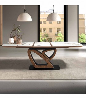 Mesa de salón extensible de original diseño DUALIS