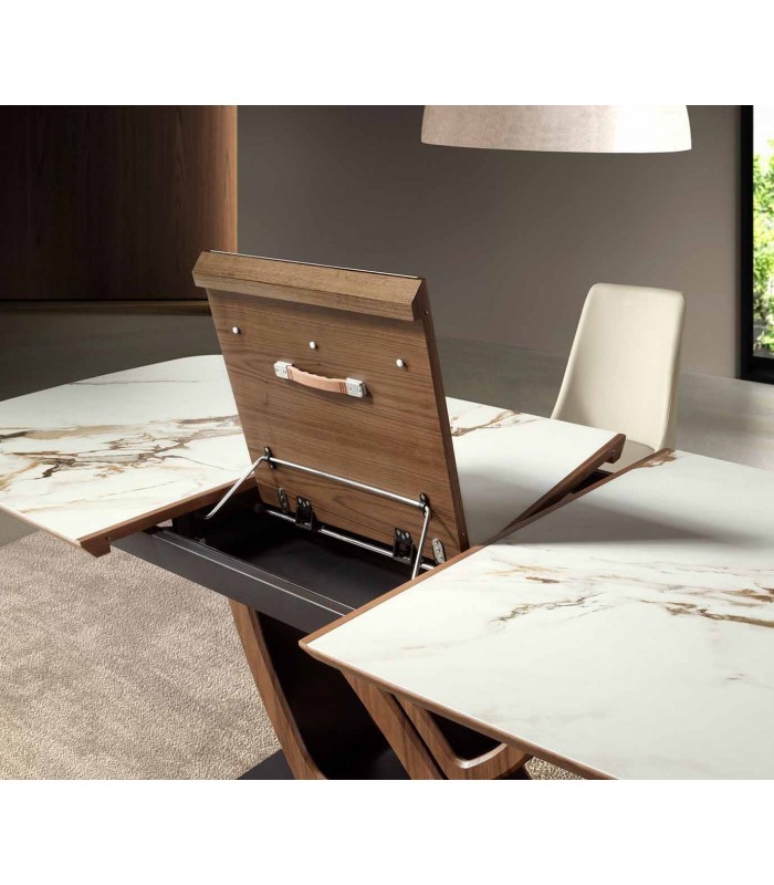 Mesa de salón extensible de original diseño DUALIS