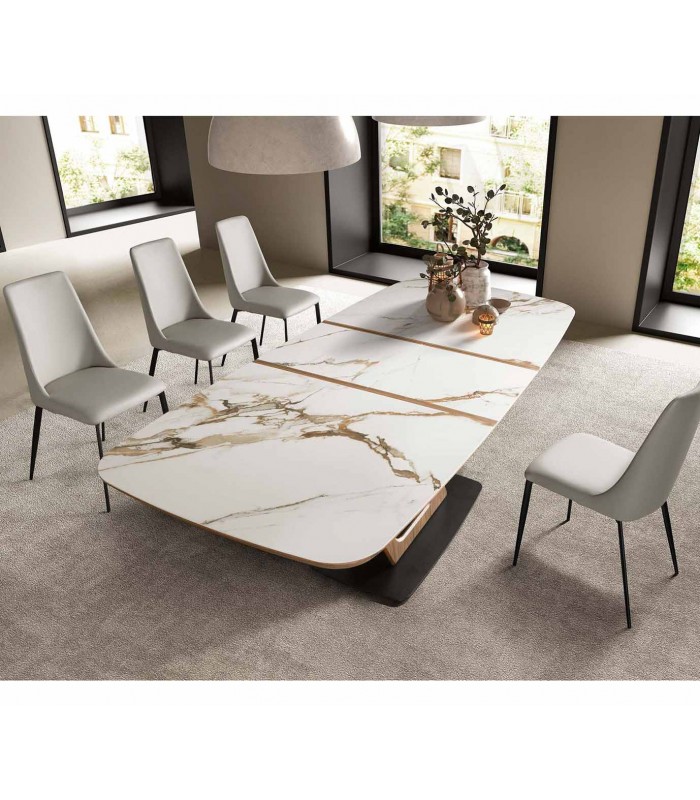 Mesa de salón extensible de original diseño DUALIS