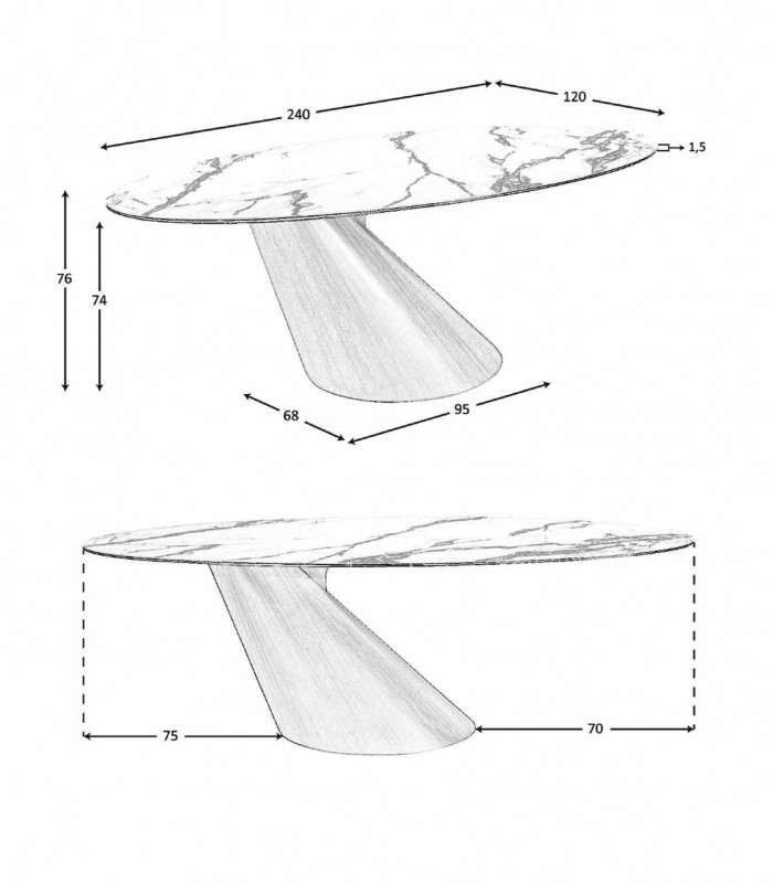 Mesa de diseño moderno KARMA