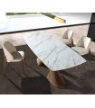 Mesa de diseño moderno en madera y porcelánico PÓRTICO