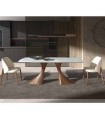 Mesa de diseño moderno en madera y porcelánico PÓRTICO