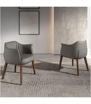Sillón moderno en madera tapizado SIRIA