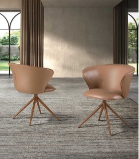 Silla giratoria moderna en polipiel MAGNOLIA