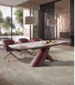 Mesa moderna extensible acero y porcelánico RIOJA