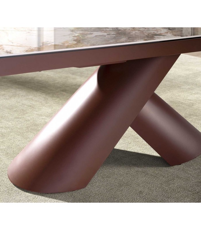 Mesa moderna extensible acero y porcelánico RIOJA
