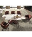 Mesa moderna extensible acero y porcelánico RIOJA
