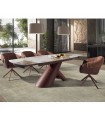 Mesa moderna extensible acero y porcelánico RIOJA