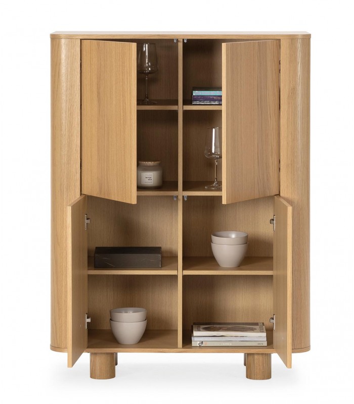 Mueble taquillón de estilo nórdico en madera de roble PADOC