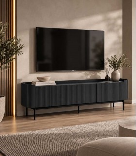Mueble de televisión de estilo moderno WILLA Negro