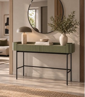 Consola moderna de madera y metal WILLA Verde