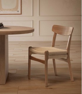 Set de 2 Sillas de madera de Hevea y Cuerda BIEL