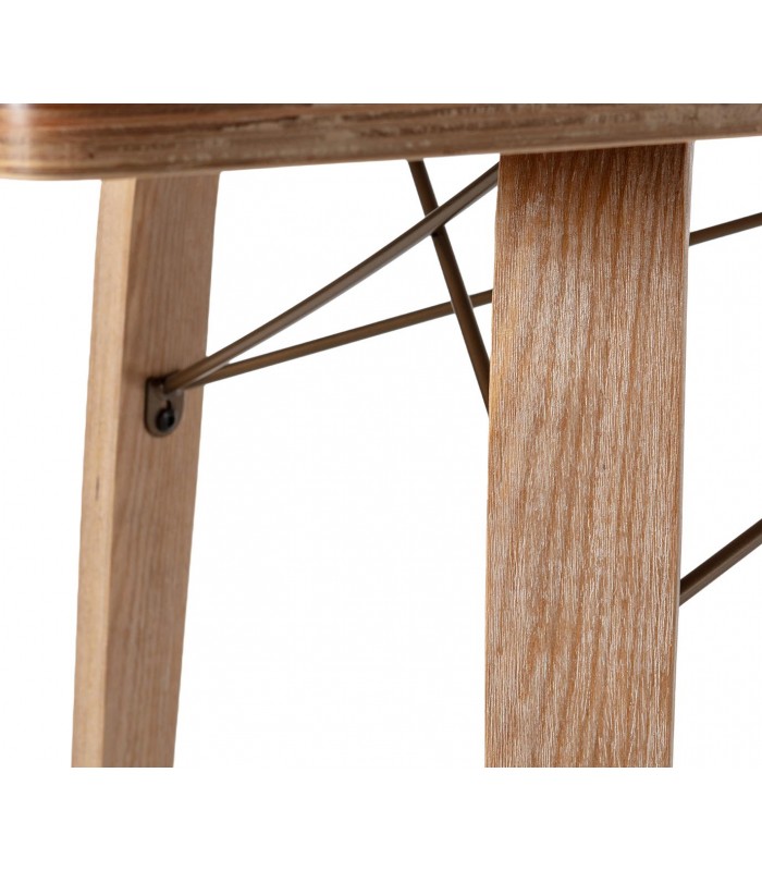 Mesa de comedor en madera de chopo y metal LUJAN