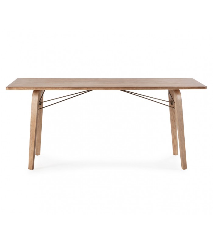 Mesa de comedor en madera de chopo y metal LUJAN