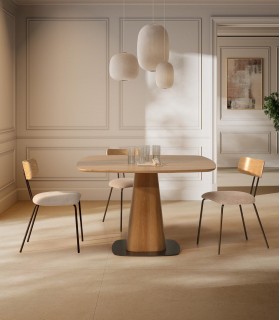 Mesa cuadrada de comedor en madera ETEL Roble