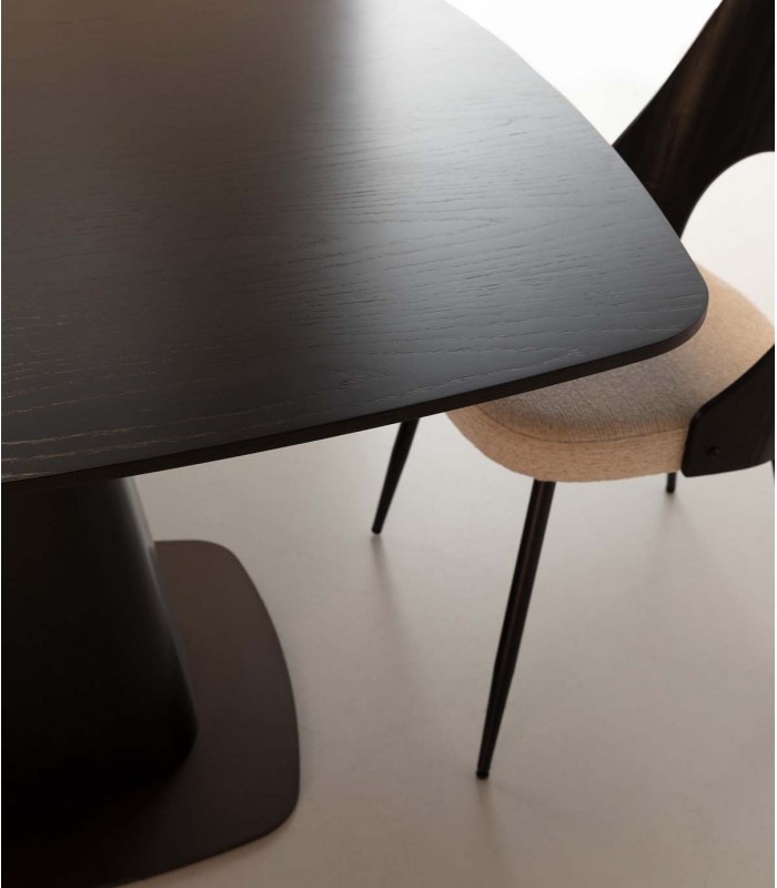 Mesa cuadrada de comedor estilo moderno ETEL Negra