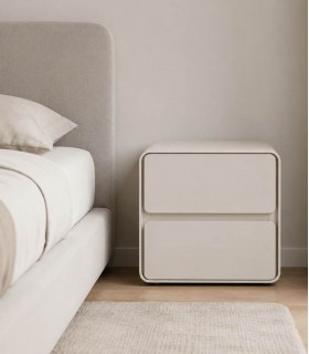 Mesita de noche de estilo moderno HELENA Beige