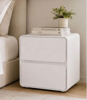 Mesita de dormitorio de estilo moderno HELENA Blanca