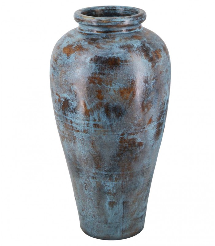 Jarrón de Terracota Artesanal Azul Envejecido BIBI