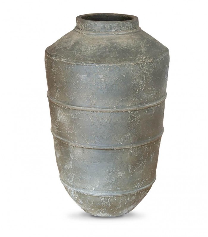 Jarrón  Artesanal de Terracota Gris Envejecido APOLO