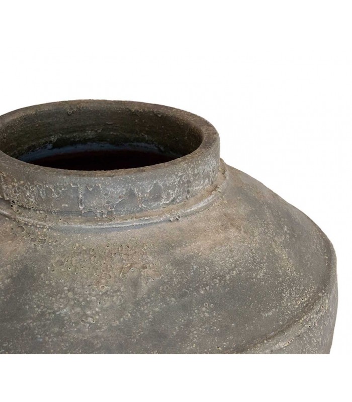 Jarrón  Artesanal de Terracota Gris Envejecido APOLO