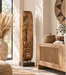 Máscara Tribal Decorativa de Madera de Mango NUIE