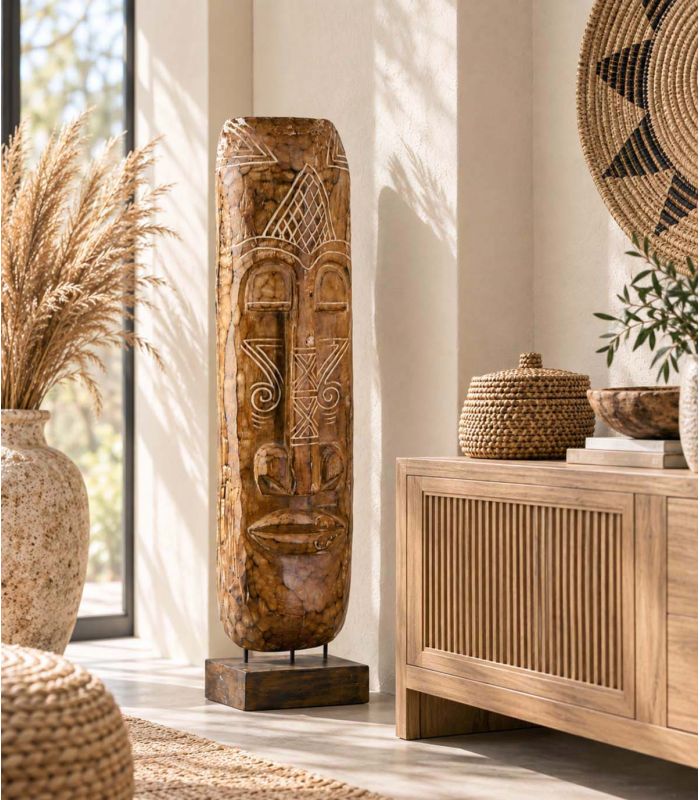 Máscara Tribal Decorativa de Madera de Mango NUIE