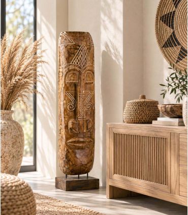 Máscara Tribal Decorativa de Madera de Mango NUIE