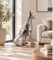 Figura decorativa de Perro sentado de Hierro Plateado