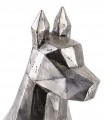 Figura decorativa de Perro sentado de Hierro Plateado