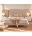 Cama con somier tapizado y plafones laterales ALVAR