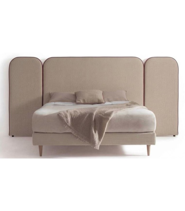Cama con somier tapizado y plafones laterales ALVAR
