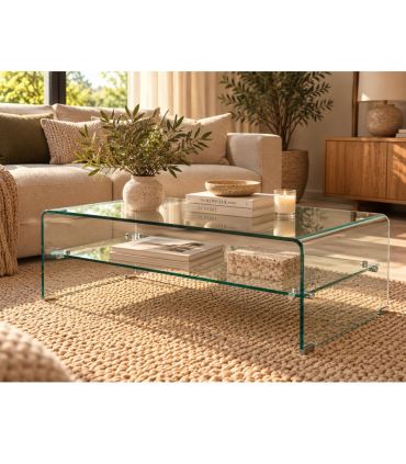 Mesa de centro moderna en cristal templado CHALLENGER