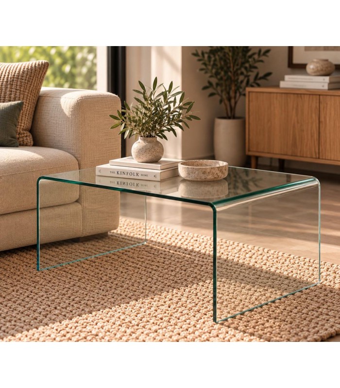 Mesa de centro de cristal templado CHEVAL